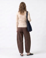 ONLY Dark Brown High-Waisted Barrel Jeans