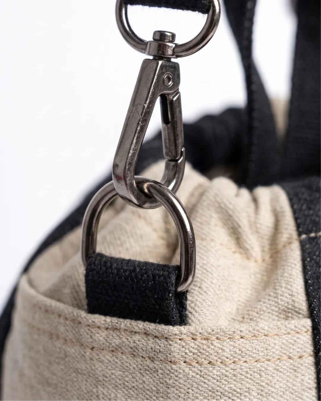 TLD Two-Tone Patchwork Denim Crossbody Bag – Unisex Drawstring Pouch Bag