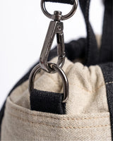 TLD Two-Tone Patchwork Denim Crossbody Bag – Unisex Drawstring Pouch Bag