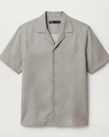 Zara Men's Grey Dotted Paisley Cuban Collar Shirt