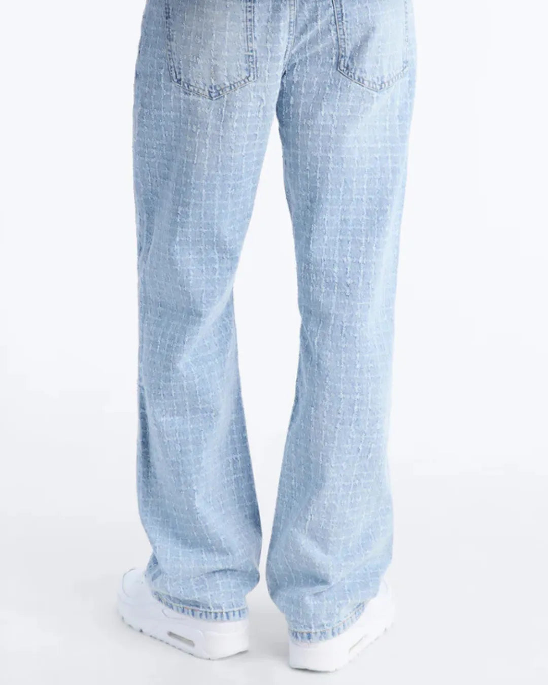 Novamen Men's Straight Flare Windowpane Jeans