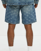 Novamen Men's printed Relaxed Fit Denim Short
