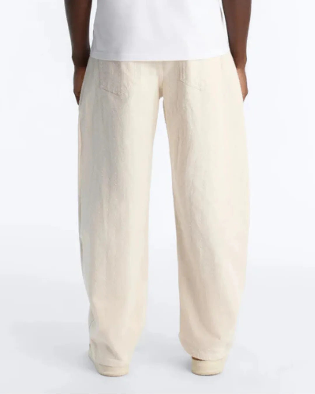Novamen Men's Cream Barrel Fit Denim Jeans