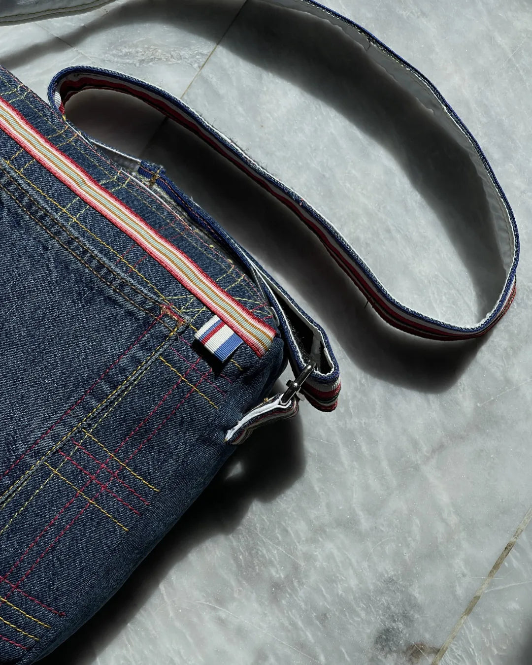 Sustainable Denim Crossbody Bag Patchwork Style By TLD