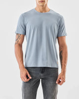 Light Blue Crew Neck Tee STWD Pull&Bear Regular Fit