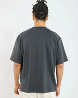 Dark Navy Blue Wash Blank Tee STWD Pull&Bear Down Shoulder