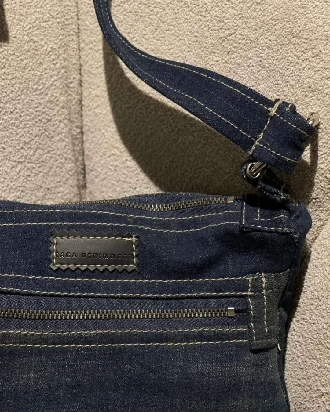 Lost Revival Indigo Patch Denim Crossbody Bag
