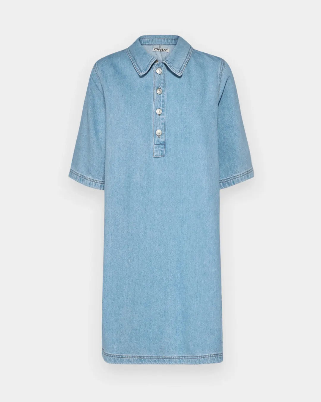 Elegant Blue Denim Mini Dress – Modern Casual Summer Outfit for Women