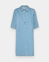Elegant Blue Denim Mini Dress – Modern Casual Summer Outfit for Women