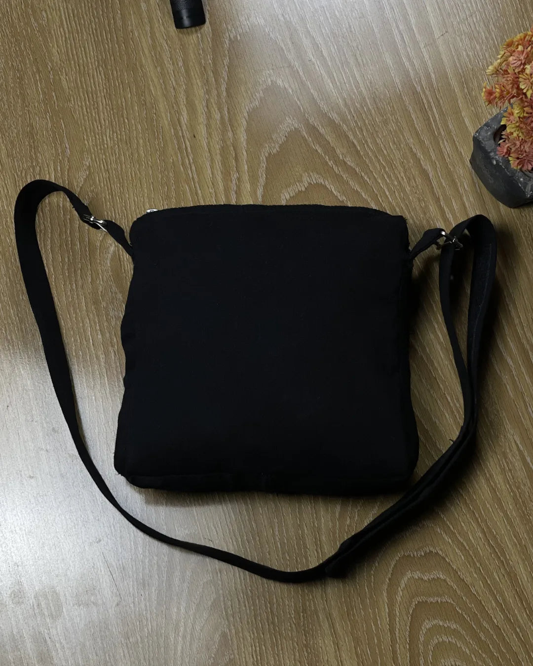 Upcycled Black Denim Crossbody Bag Recycled Jeans By TLD