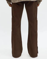 Novamen Men's Brown Stacked Slim Flare Peak Snap Jeans