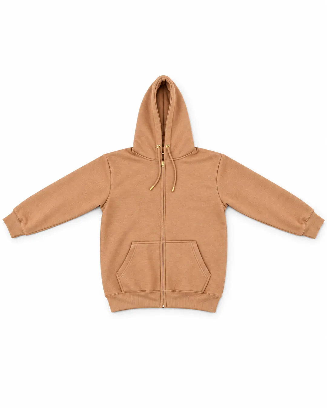 Men Camel Zip-Up Hoodie