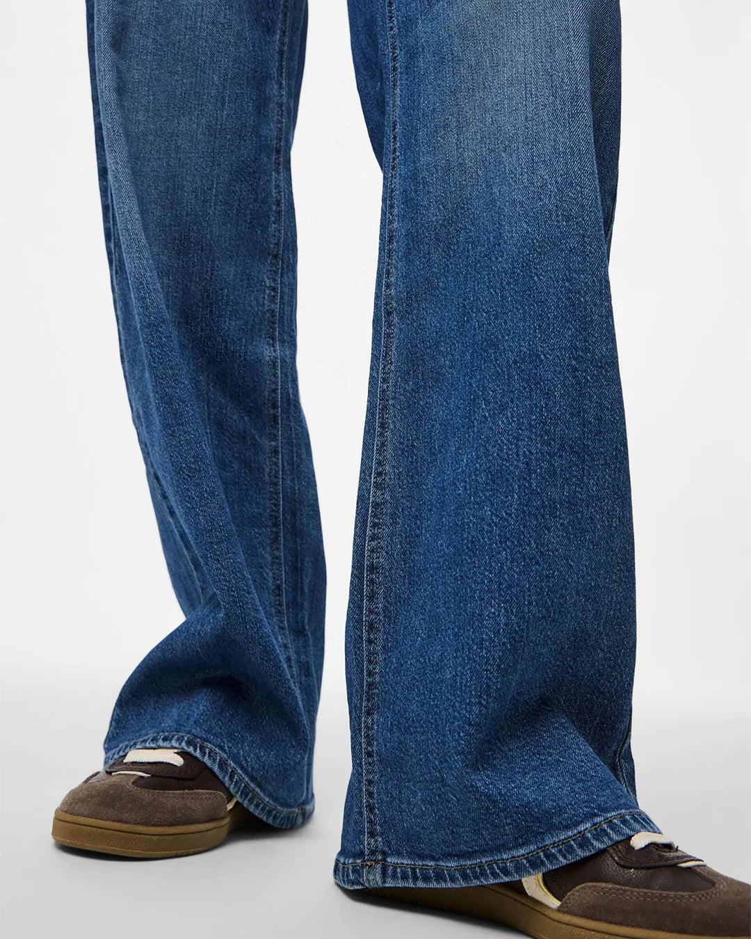 Pieces Wide Leg Medium Blue Jeans