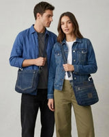 Lost Revival Indigo Patch Denim Crossbody Bag