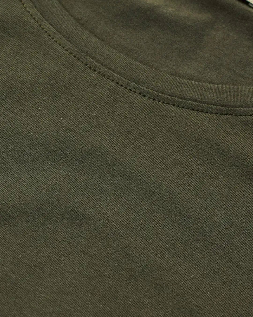 Olive Drab Crew Neck T Shirt Stwd Regular Fit