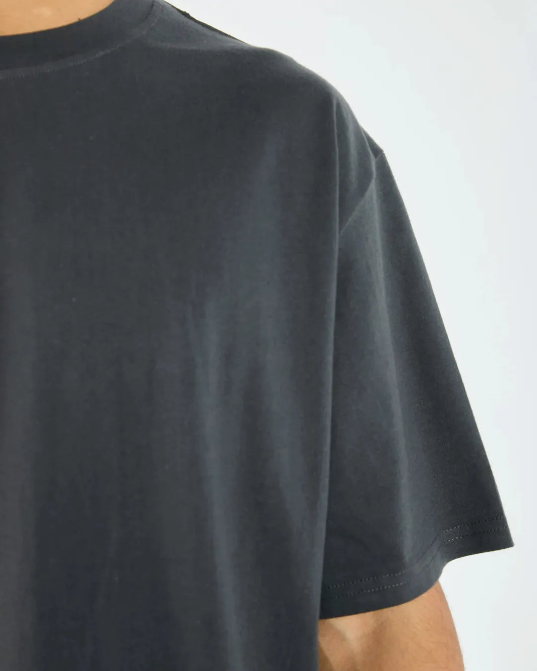Dark Navy Blue Wash Blank Tee STWD Pull&Bear Down Shoulder