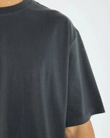 Dark Navy Blue Wash Blank Tee STWD Pull&Bear Down Shoulder