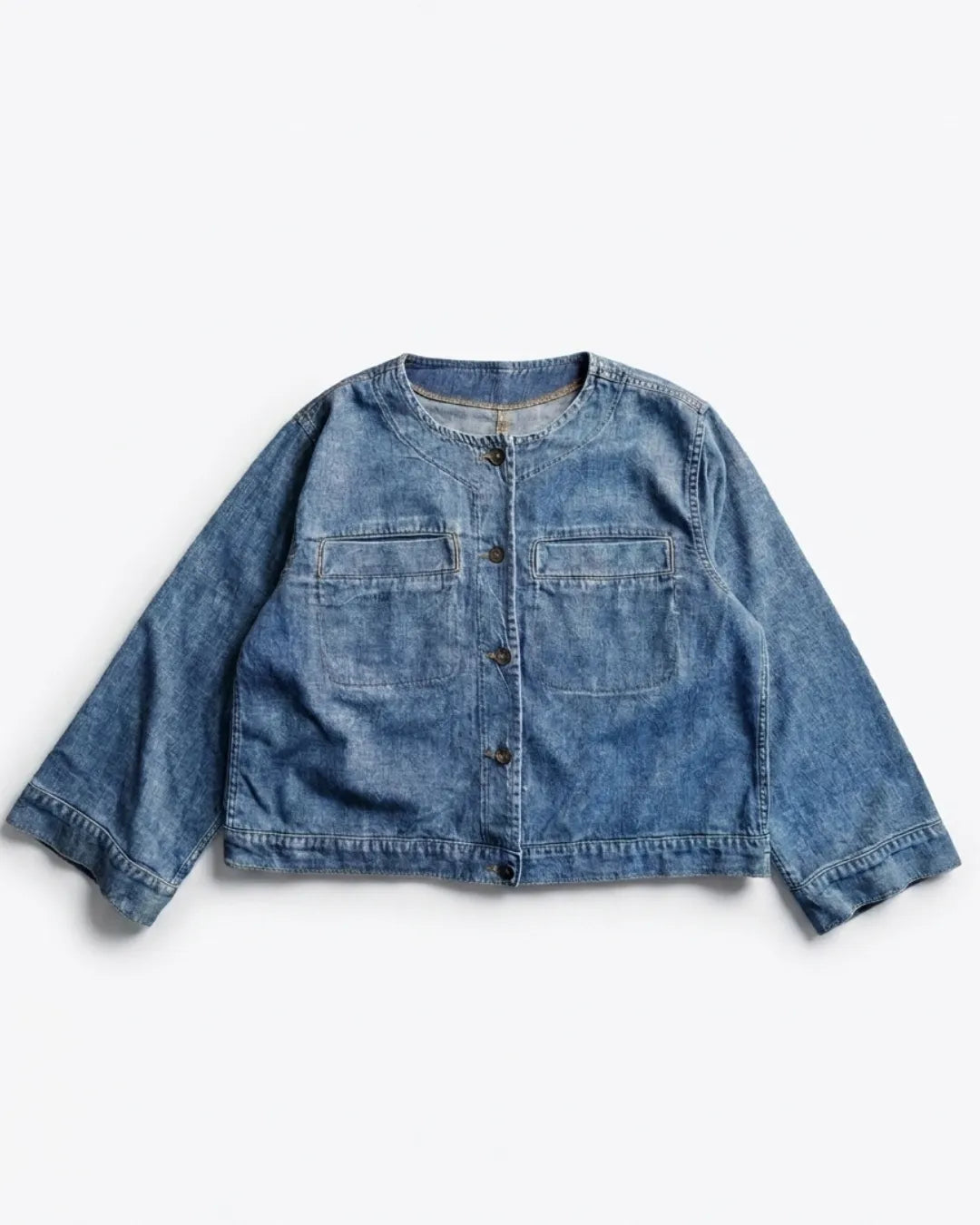 Women’s Blue Boxy Fit Long Sleeve Denim Shirt