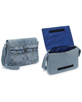 Sustainable Unisex Denim Crossbody Bag for University & Streetwear