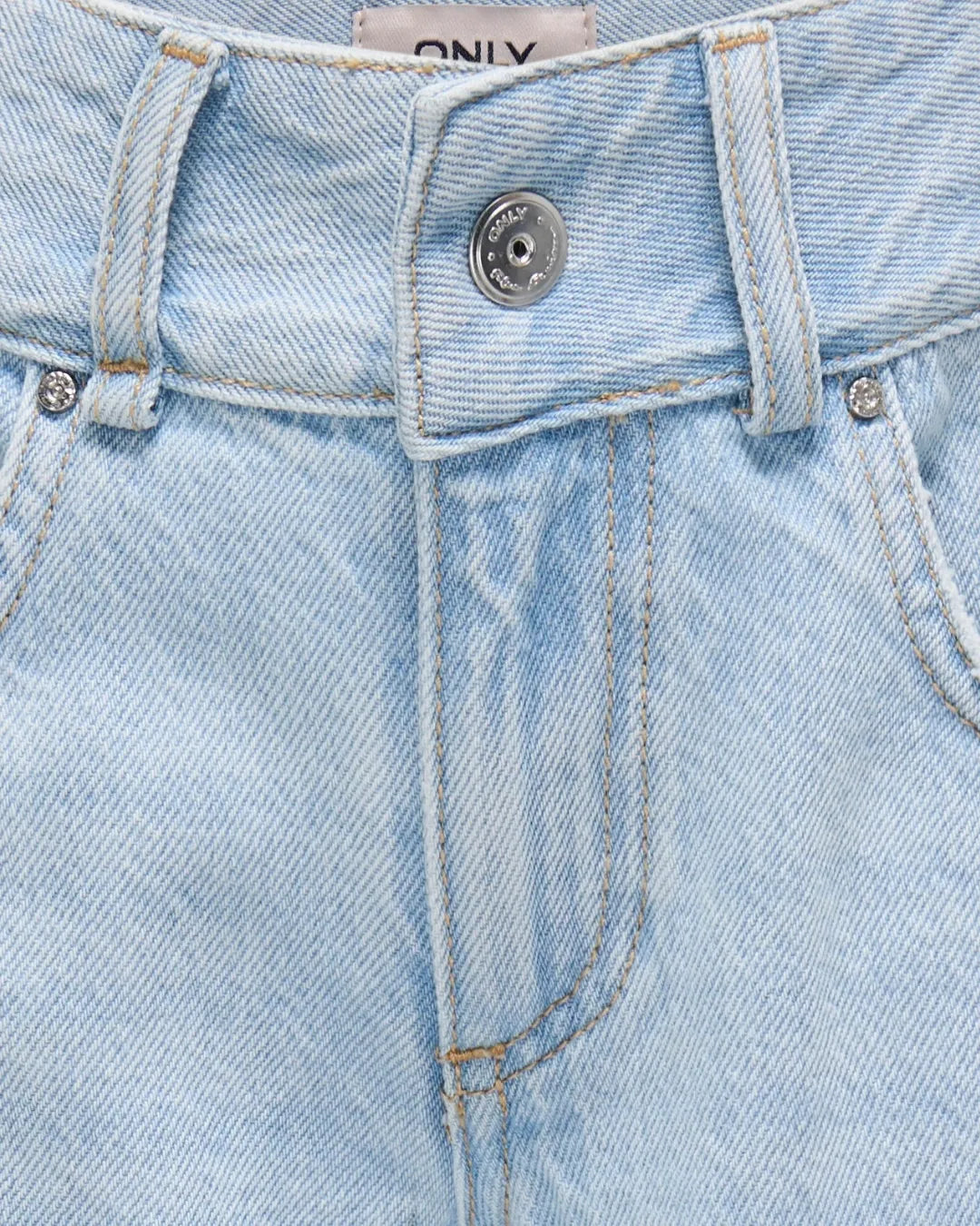 ONLY Girls Light Blue Wide Leg Distressed Jeans