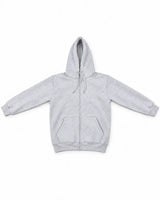 Men Light Grey Zip-Up Hoodie