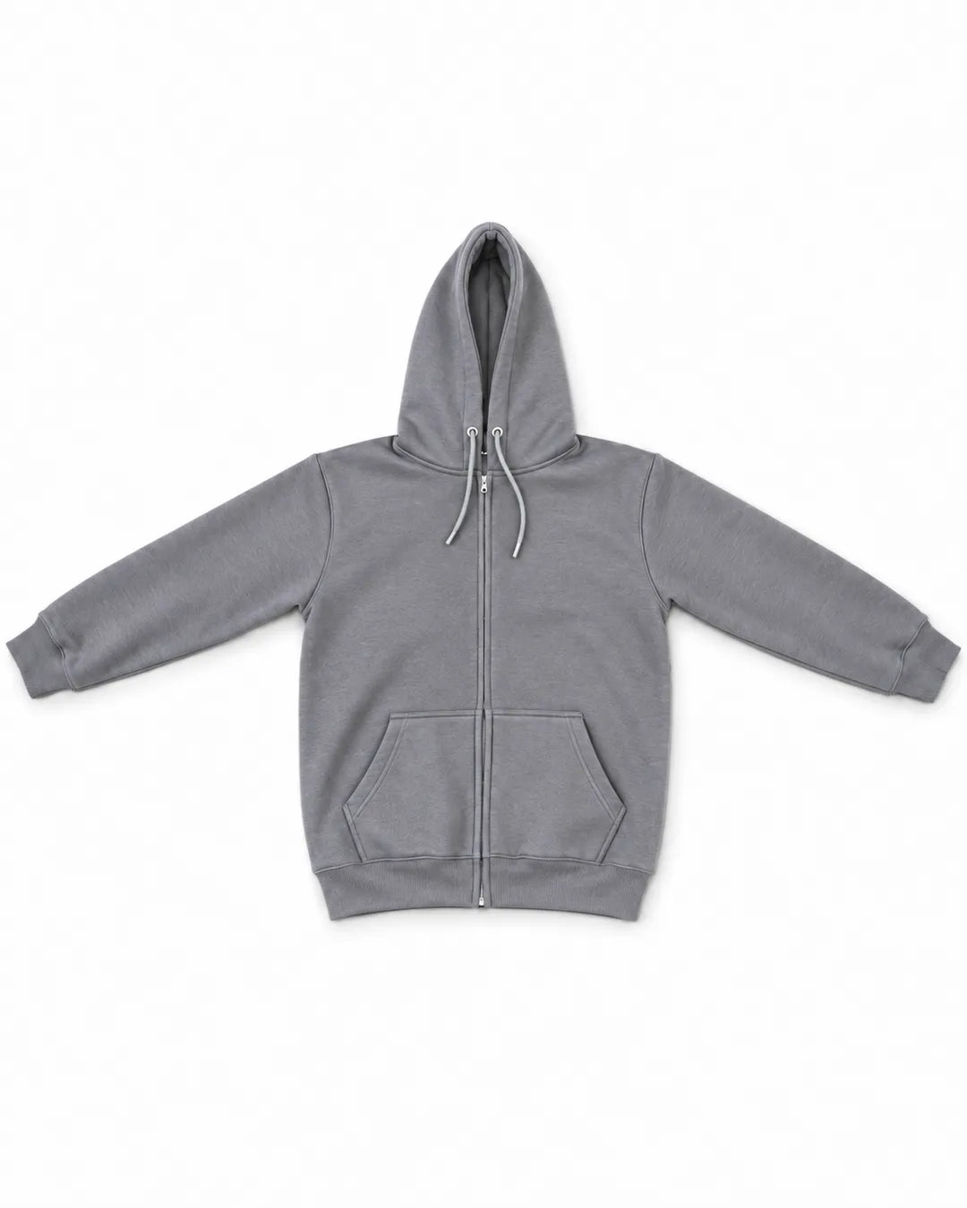 Men Charcoal Grey Zip-Up Hoodie
