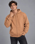 Men Camel Zip-Up Hoodie