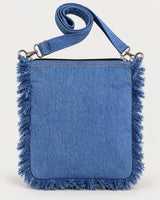 Fringed Crossbody Upcycled Denim Bag