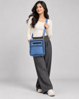 Fringed Crossbody Upcycled Denim Bag
