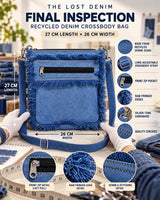 Fringed Crossbody Upcycled Denim Bag