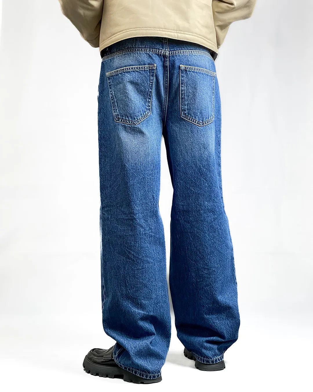 Blue Circle Unisex Baggy Fit Blue Denim Jeans