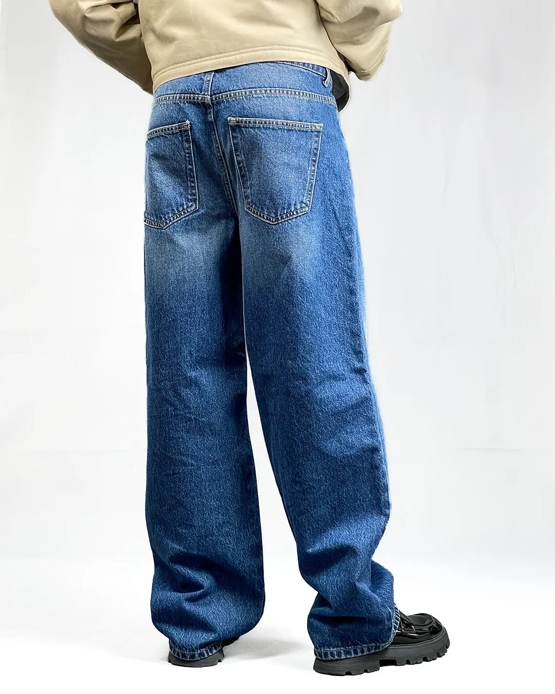 Blue Circle Unisex Baggy Fit Blue Denim Jeans