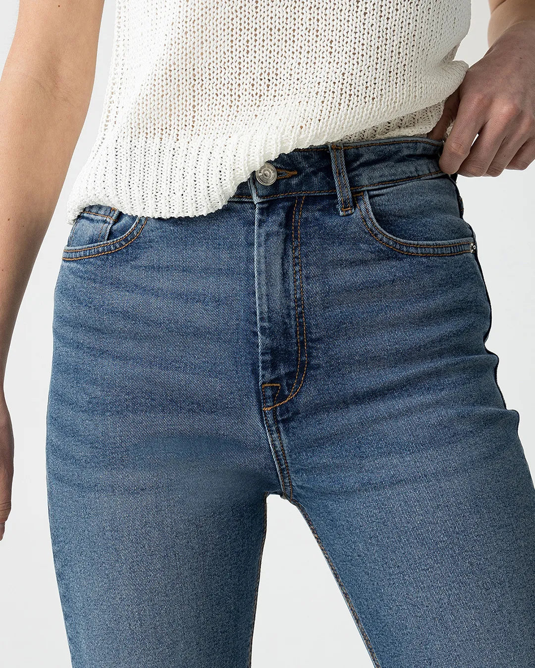 Tiffosi Mom Slim High-Waisted Blue Jeans