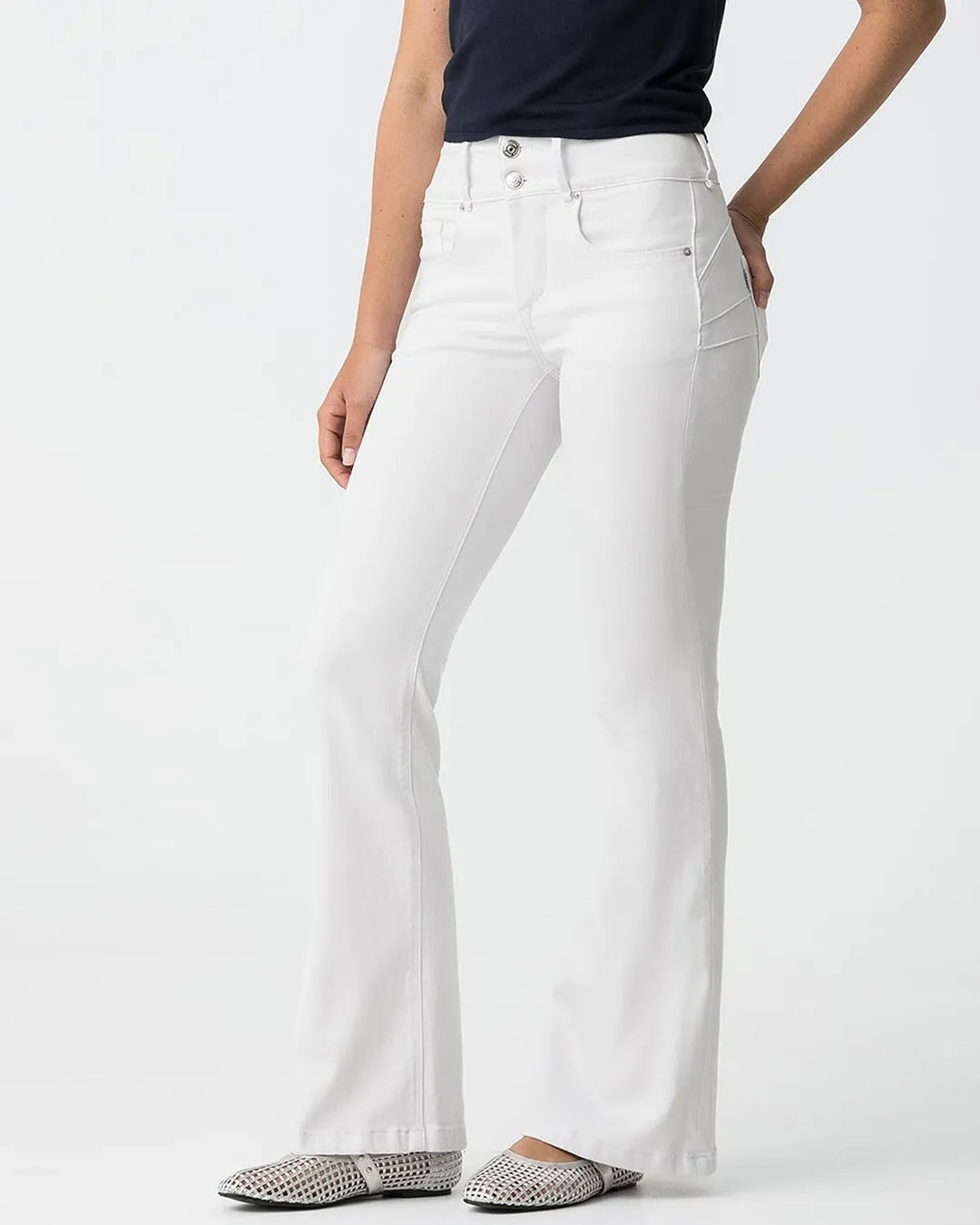 Tiffosi Double Up High Waist Flare Jeans