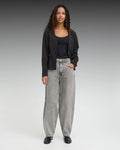 Ichi Black Stone Washed Barrel Jeans
