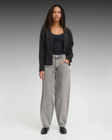 Ichi Black Stone Washed Barrel Jeans