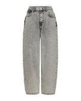 Ichi Black Stone Washed Barrel Jeans