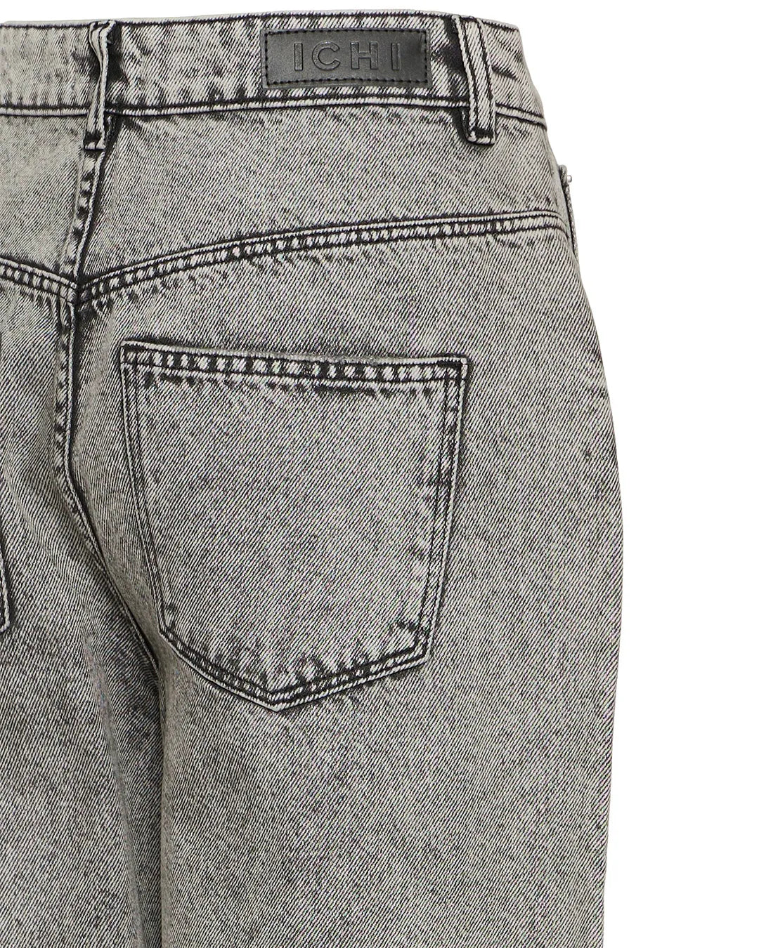 Ichi Black Stone Washed Barrel Jeans