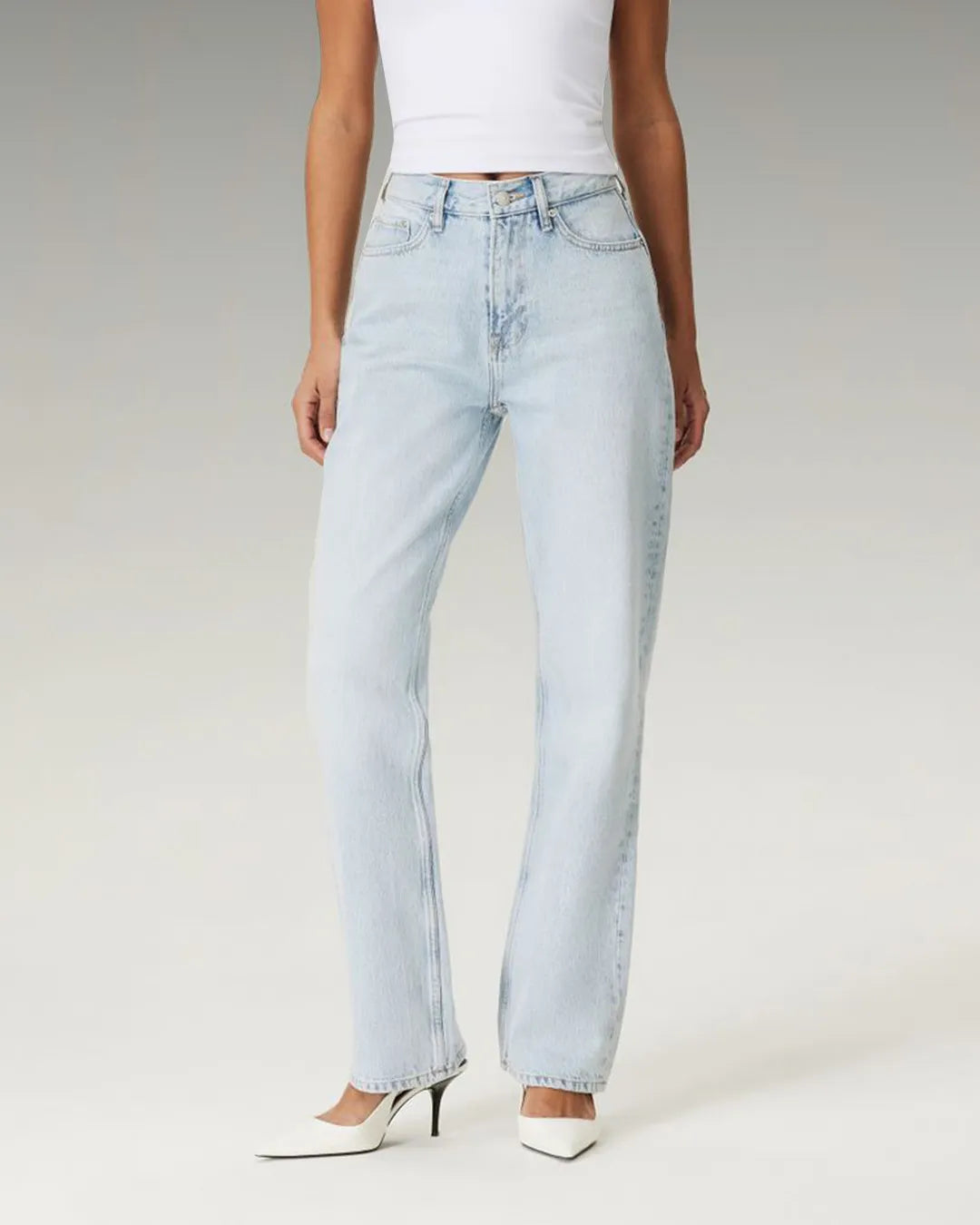 Costes Amy Light Wash Straight Leg Jeans