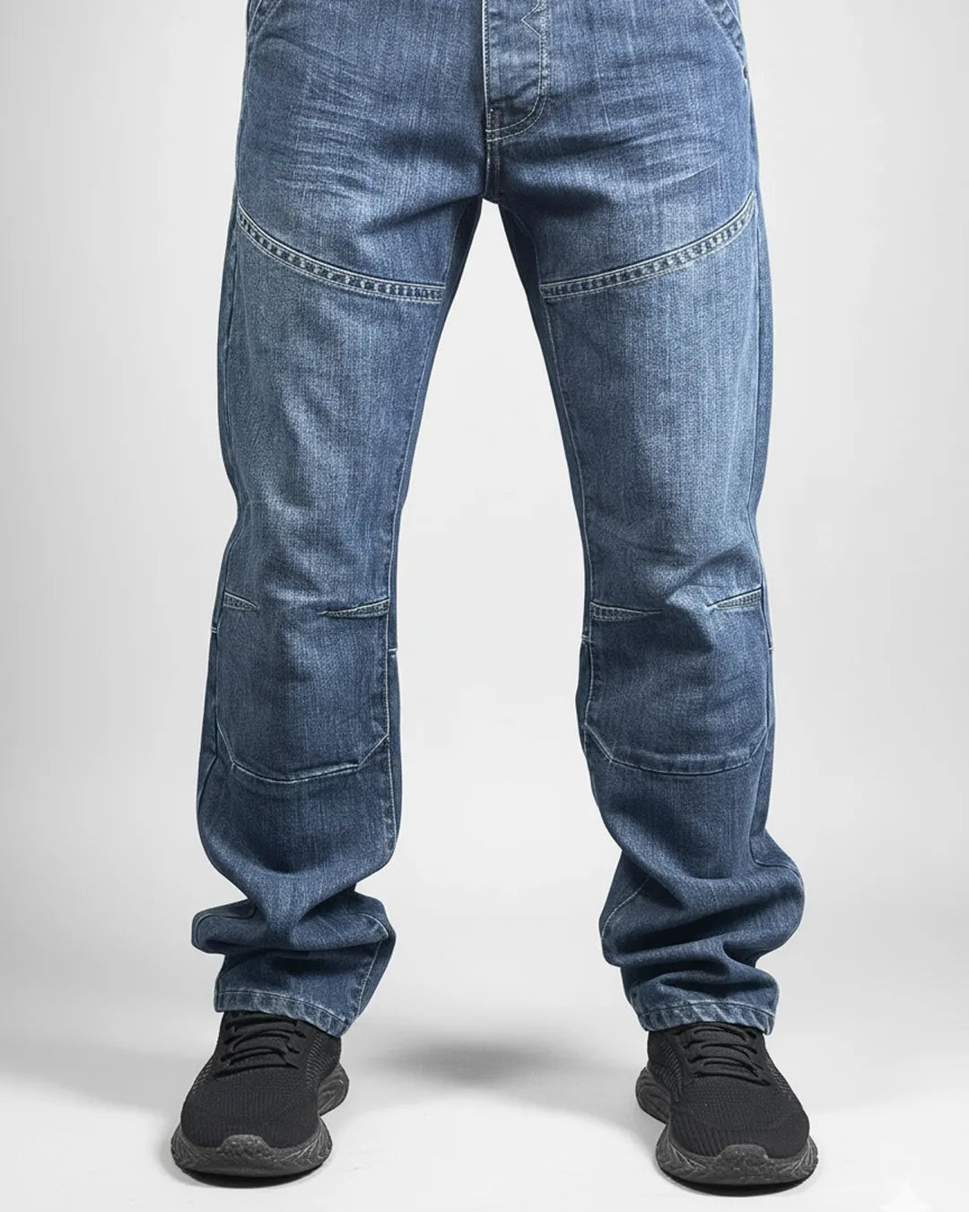 Enzo 989 Men's Dark Blue Bikers Jeans