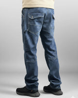 Enzo 989 Men's Dark Blue Bikers Jeans