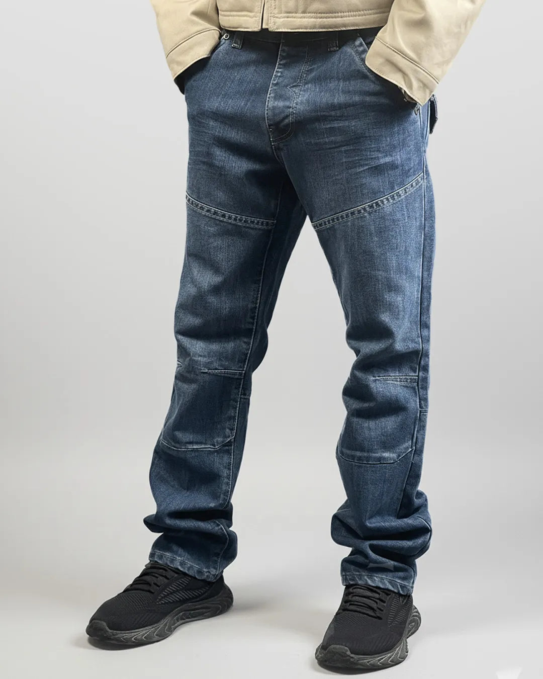 Enzo 989 Men's Dark Blue Bikers Jeans