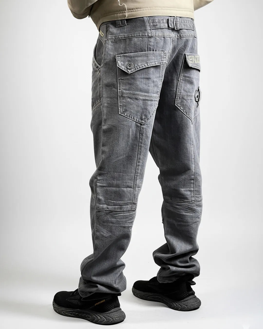 Enzo 989 Men's Grey Bikers Jeans