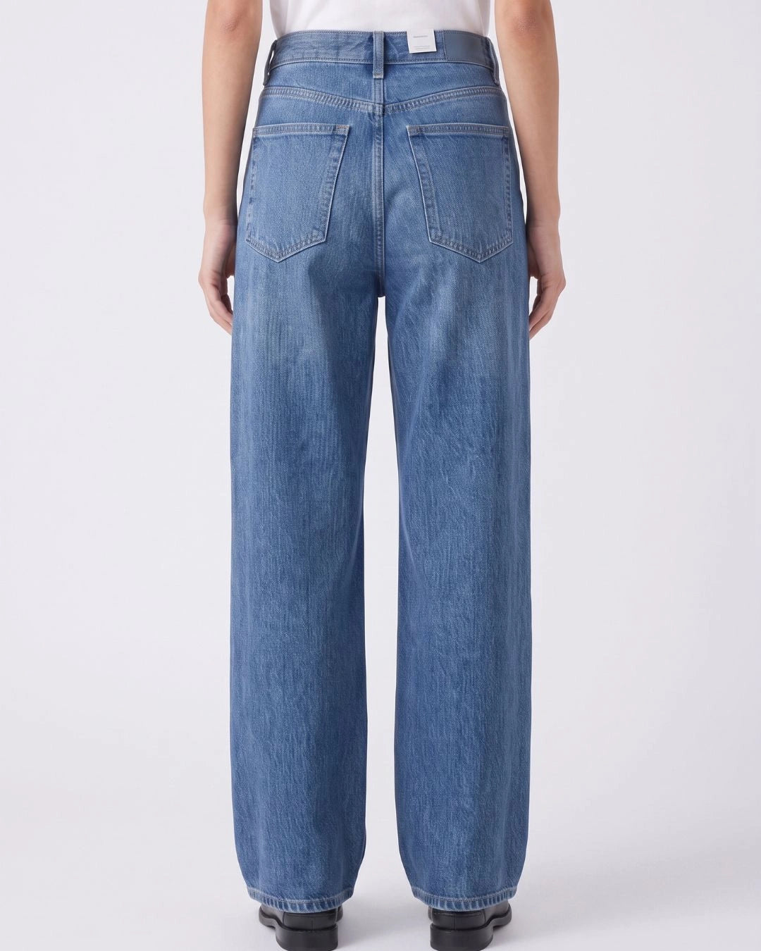 Pull And  Bear Women Baggy Fit Jeans Classic Dark Blue