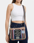 Reclaimed Stripe Denim Crossbody Bag by TLD