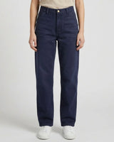Women Relaxed Loose Fit Cross Pocket Jeans Deep Ocean Blue