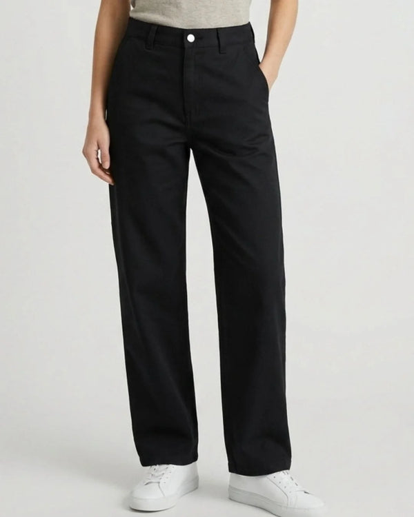 Women Relaxed Loose Fit Cross Pocket Jeans Jet Black