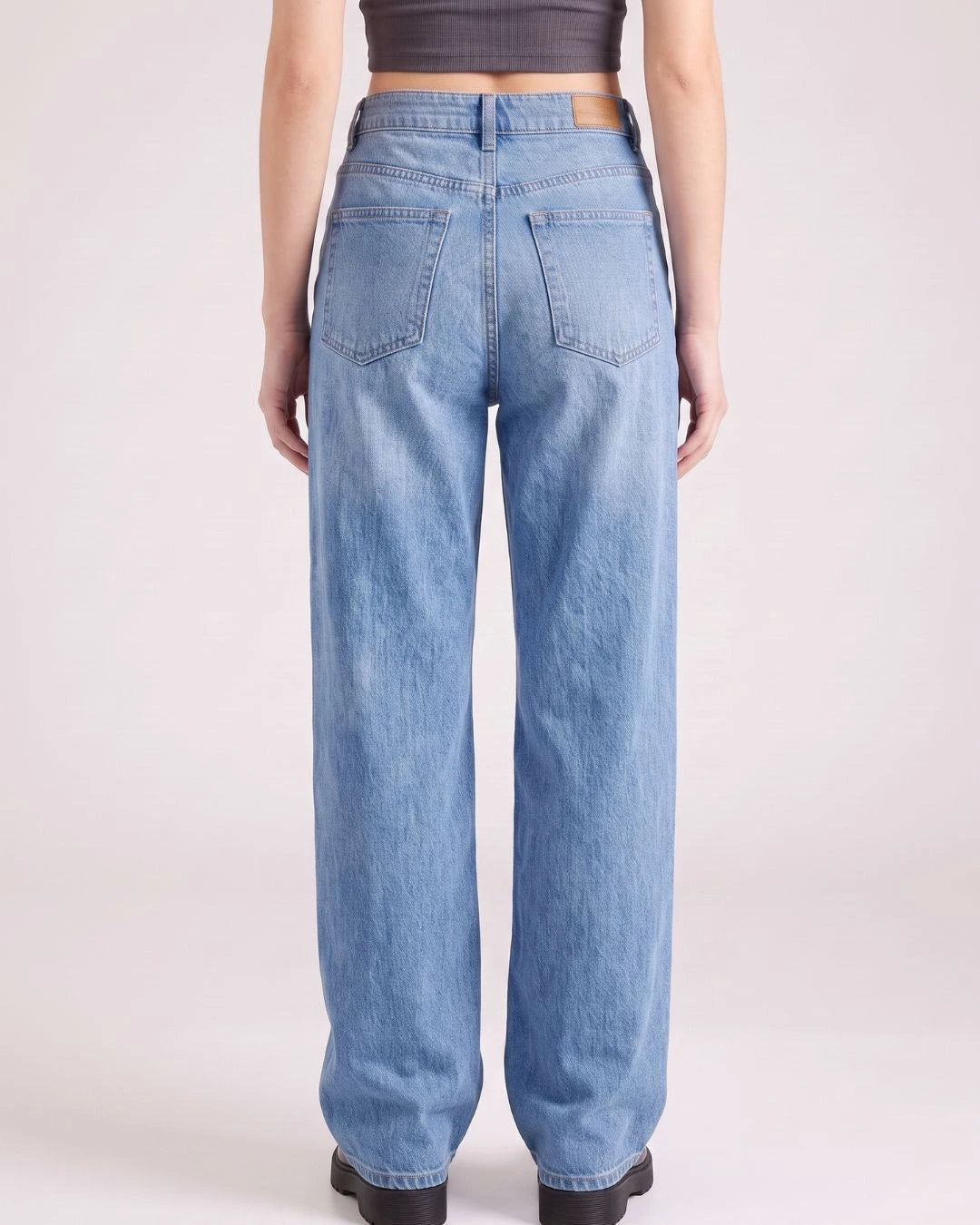 Pull And Bear Women Baggy Ice Blue Jeans