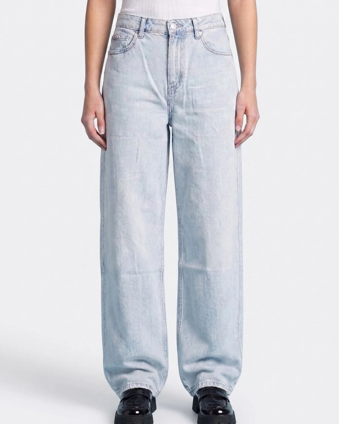 Women Pull And Bear Baggy Fit Sky Blue Jeans