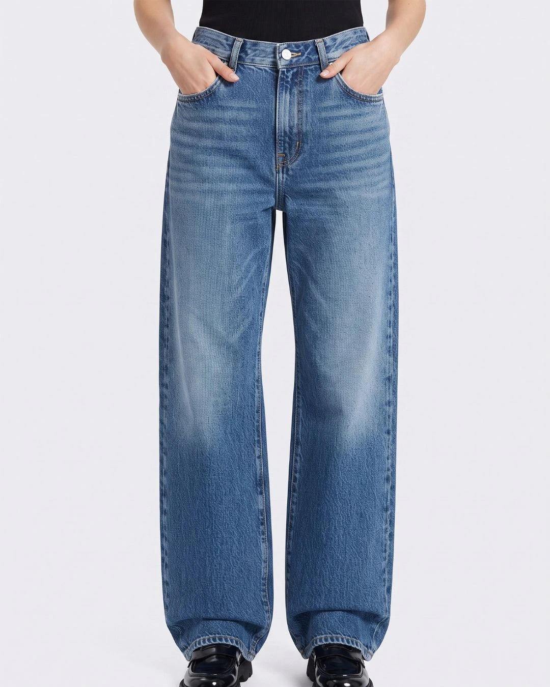 Blue Circle Women Baggy Fit Blue Denim Jeans